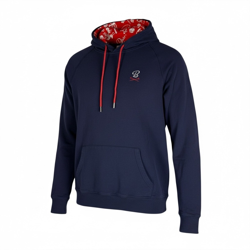 Barstool Sports Navy Blue Hoodie Mens Size Large Printed Hood Lining